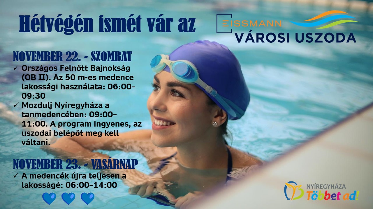 Recharge before the holidays – Programs at the swimming pool on November 22–23