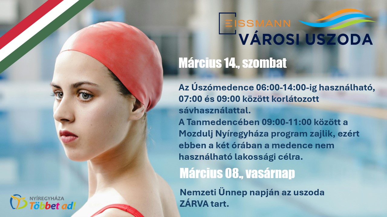 Holiday opening hours at the swimming pool