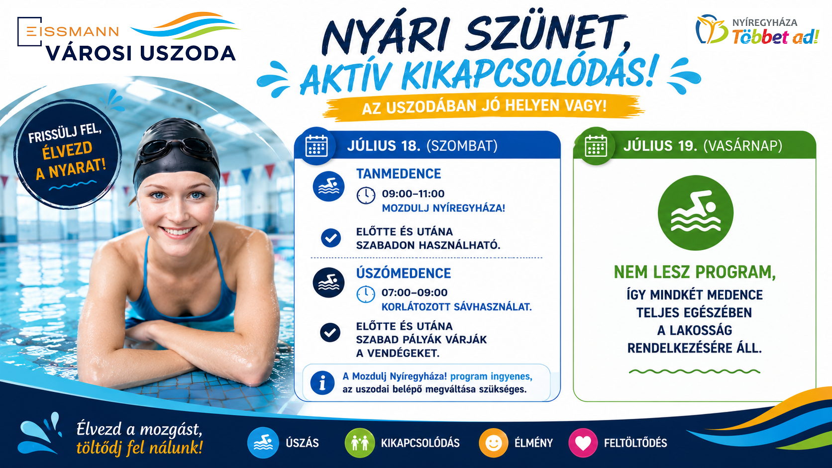 Summer Break, Active Recreation – A Weekend at the Eissmann Nyíregyháza Municipal Swimming Pool