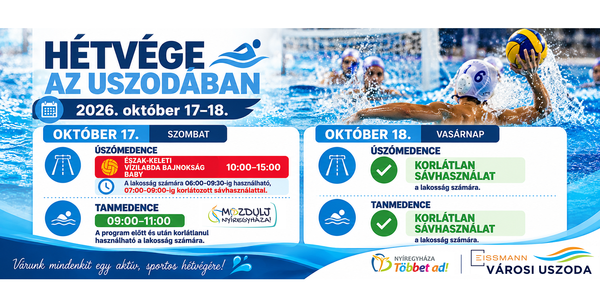 Water Polo, Swimming, and “Mozdulj Nyíregyháza” – An Action-Packed Weekend at the Swimming Pool